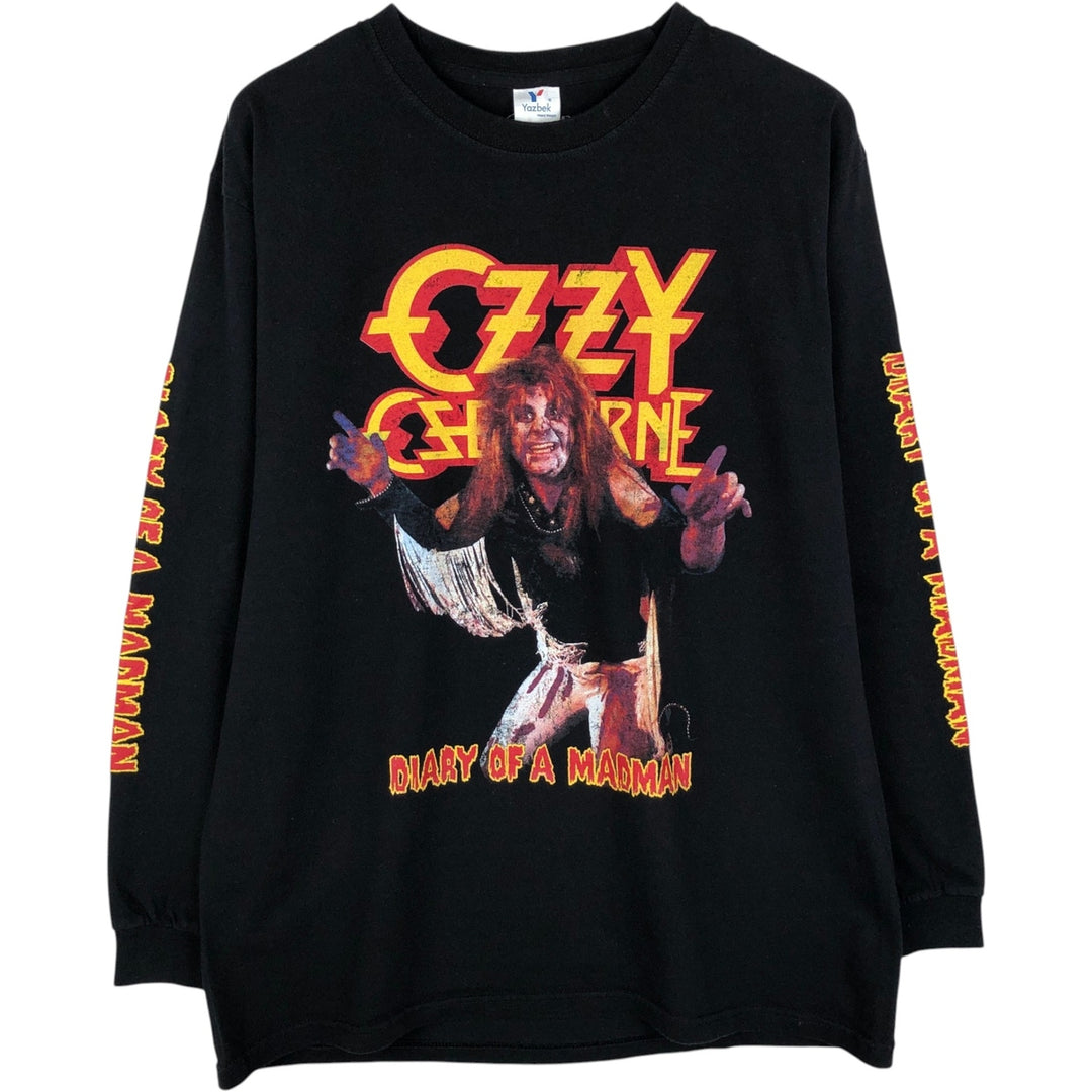 Yazbec Ozzy Osbourne Long-Sleeve Band T-Shirt (Men's Size L) cotton black type Vintage Second Hand