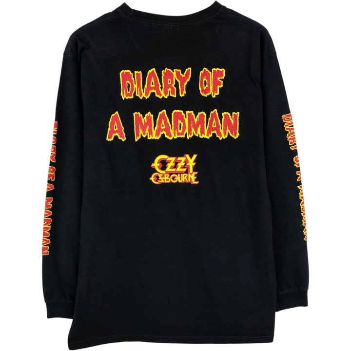 Yazbec Ozzy Osbourne Long-Sleeve Band T-Shirt (Men's Size L) cotton black type Vintage Second Hand