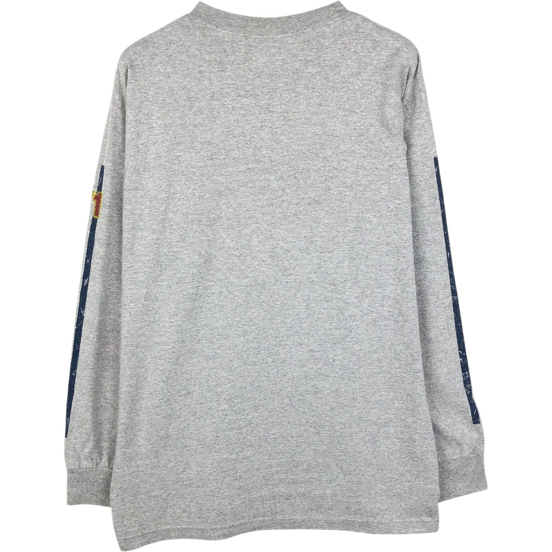 90'S Walt Disney World Mickey Mouse Print Long-Sleeve T-Shirt (Men's Size M equivalent) Vintage cotton gray type Vintage Second Hand
