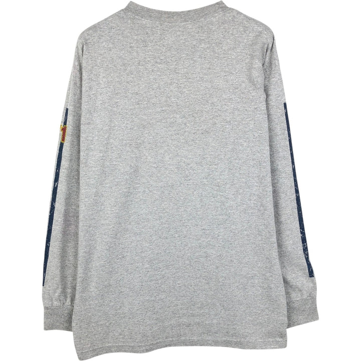 90'S Walt Disney World Mickey Mouse Print Long-Sleeve T-Shirt (Men's Size M equivalent) Vintage cotton gray type Vintage Second Hand