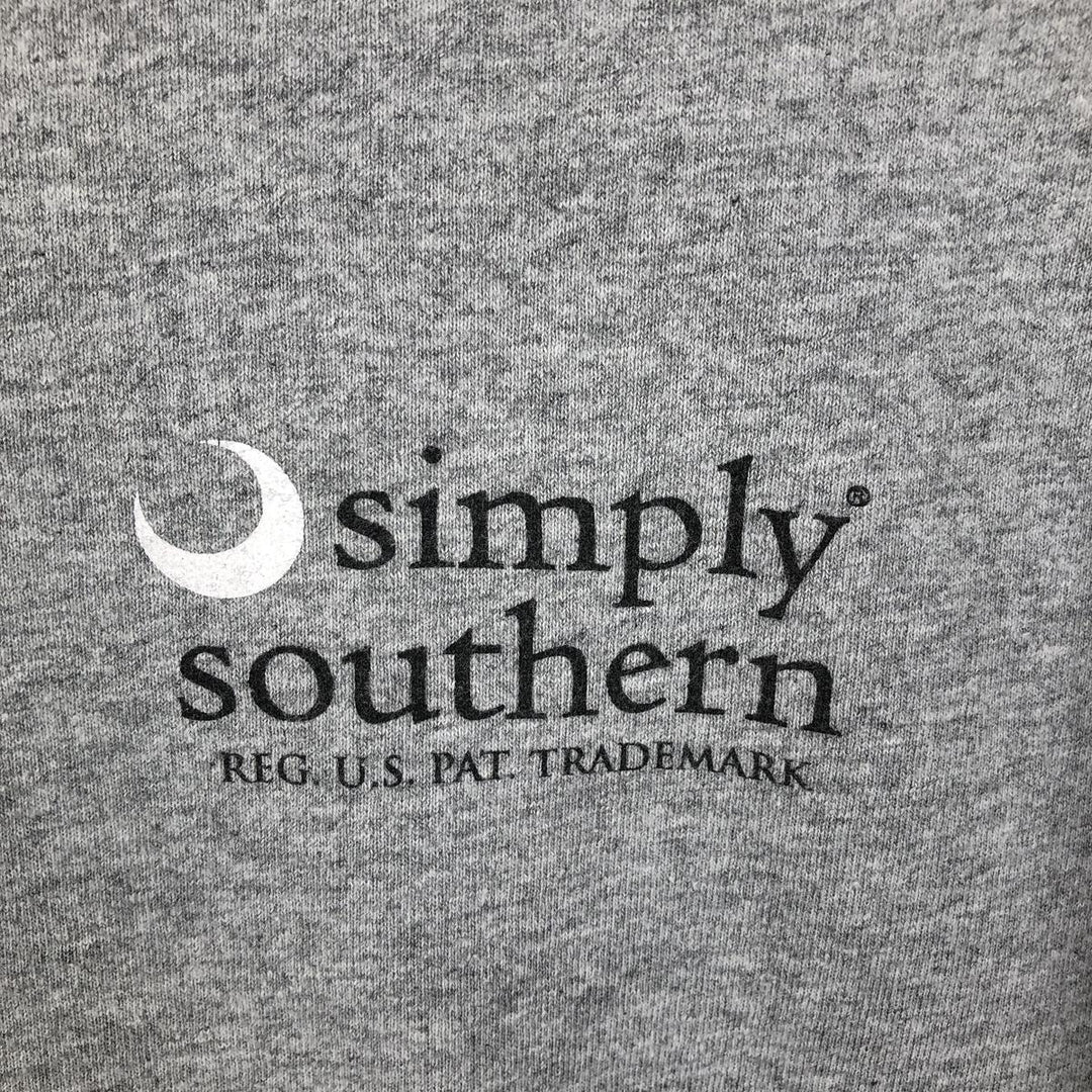Simply Southern Animal Pattern Dog Print Long-Sleeve T-Shirt (Men's Size L) cotton gray type Vintage Second Hand