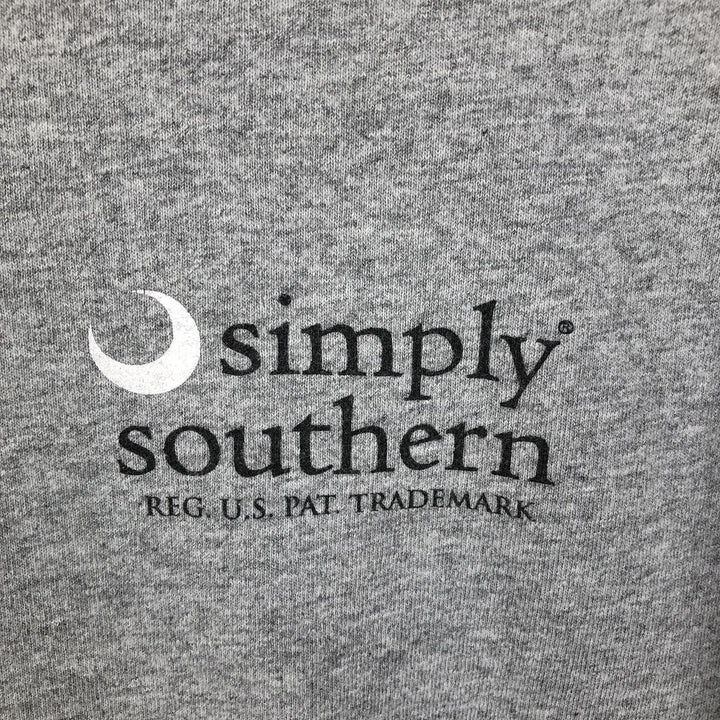 Simply Southern Animal Pattern Dog Print Long-Sleeve T-Shirt (Men's Size L) cotton gray type Vintage Second Hand