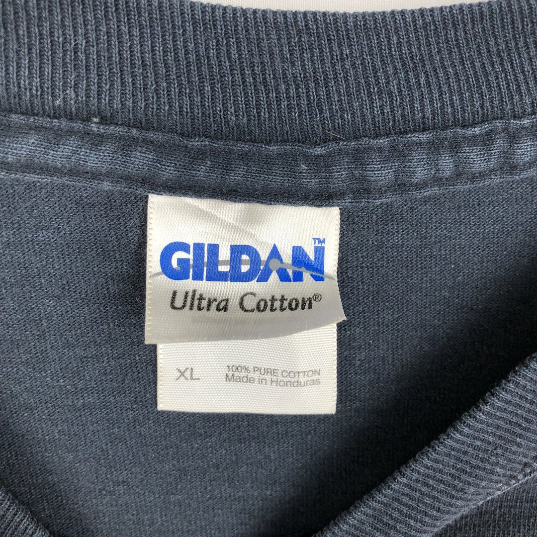 Gildan Fire Pattern Long-Sleeve T-Shirt (Men's XL equivalent) cotton black type Vintage Second Hand