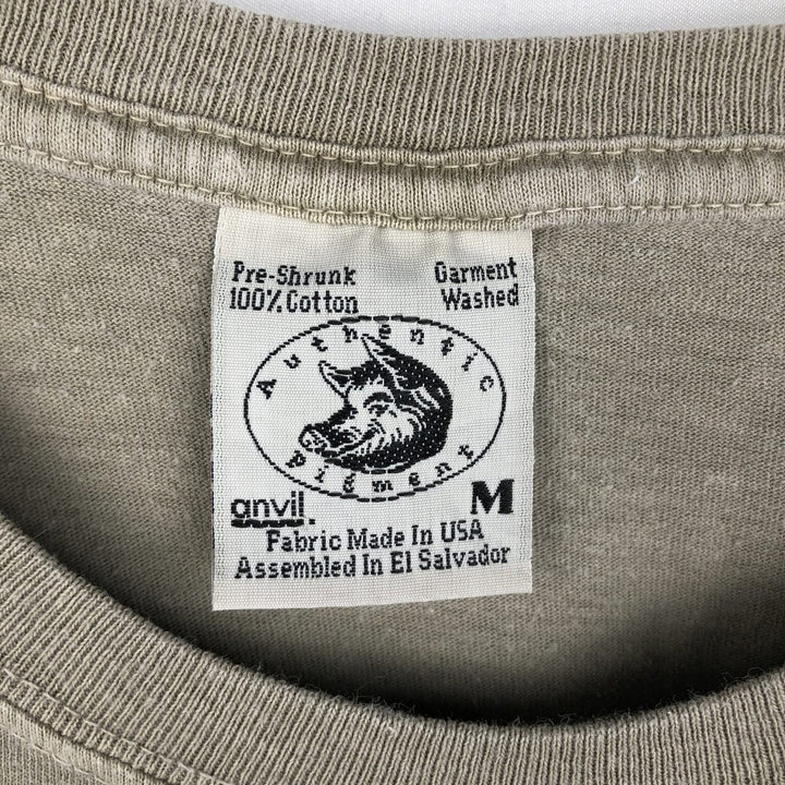 Anvil MILLER Advertising Long-Sleeve T-Shirt (Men's Size M) cotton brown type Vintage Second Hand