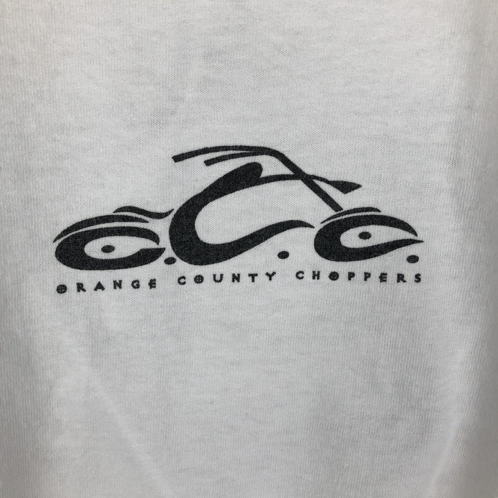 2000'S ODM Orange County Choppers Tribal Motorcycle Long-Sleeve T-Shirt (Men's XL equivalent) cotton white type Vintage Second Hand
