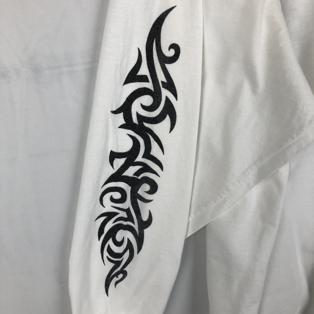 2000'S ODM Orange County Choppers Tribal Motorcycle Long-Sleeve T-Shirt (Men's XL equivalent) cotton white type Vintage Second Hand