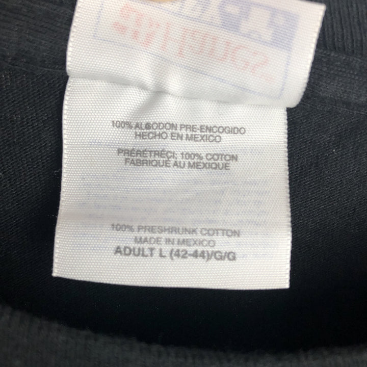 2000'S Hanes BEEFY-T Blue Tag Orange County Choppers Motorcycle Long-Sleeve T-Shirt (Men's Size L) cotton black type Vintage Second Hand