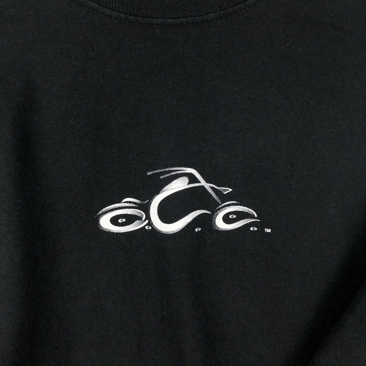 2000'S Hanes BEEFY-T Blue Tag Orange County Choppers Motorcycle Long-Sleeve T-Shirt (Men's Size L) cotton black type Vintage Second Hand