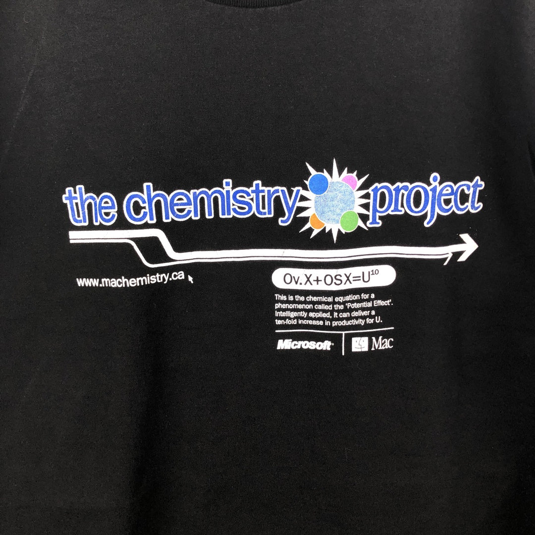 2000'S Fruit of the Loom Heavy Cotton Microsoft Mac Advertisement Long-Sleeve T-Shirt (Men's Size L) cotton black type Vintage Second Hand