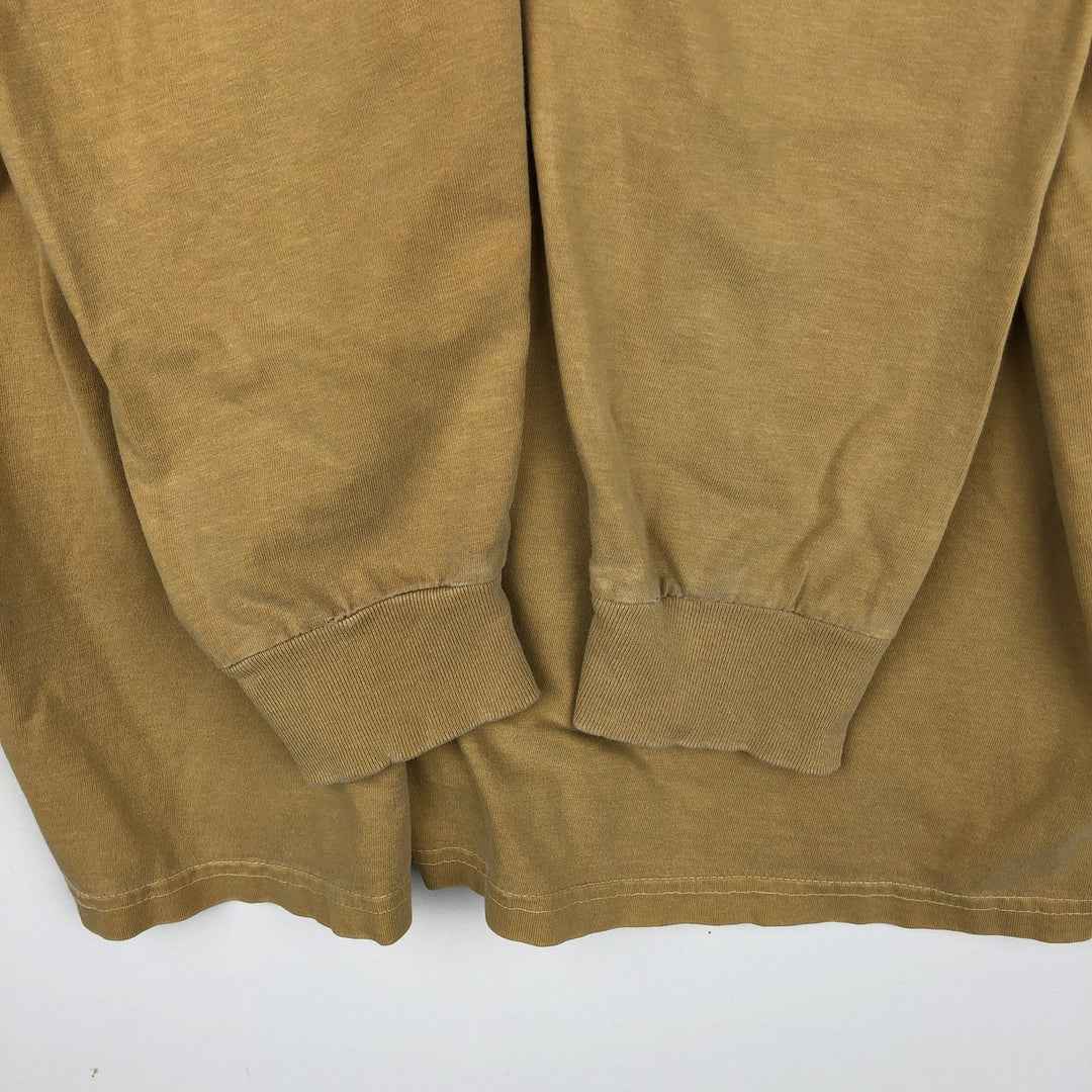 2000'S Harley-Davidson American flag pattern motorcycle long-sleeved T-shirt (Men's size L equivalent) cotton Beige type Vintage Second Hand