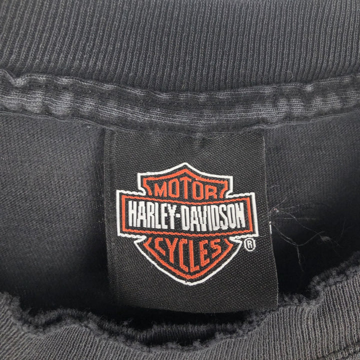 Harley-Davidson Pin-up Girl Motorcycle Long-Sleeve T-Shirt (Men's Size S) unclear black type Vintage Second Hand
