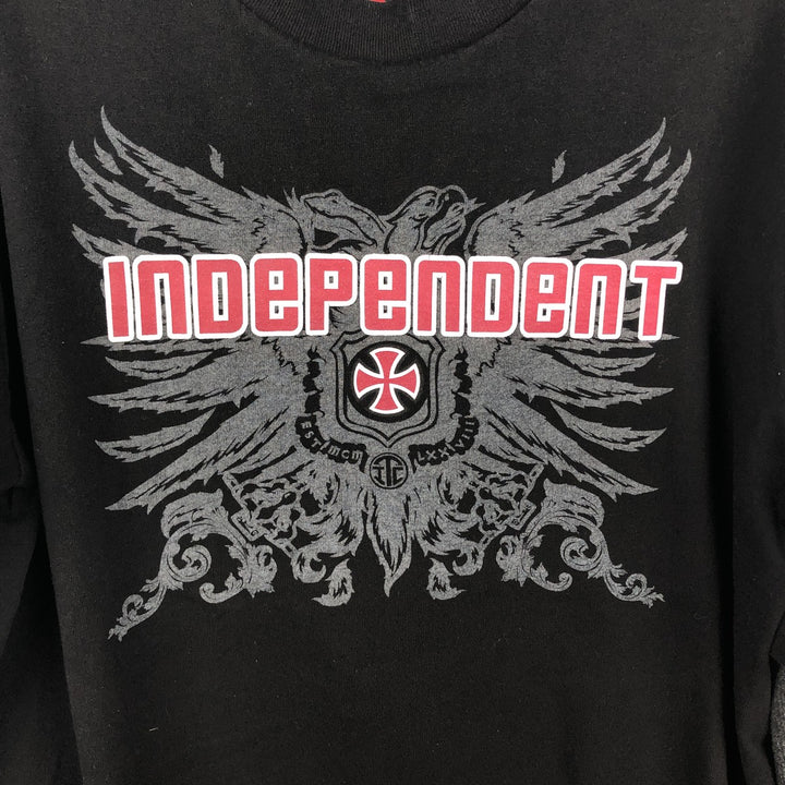 INDEPENDENT Surf Skate Print Long-Sleeve T-Shirt (Men's Size M) unclear black type Vintage Second Hand
