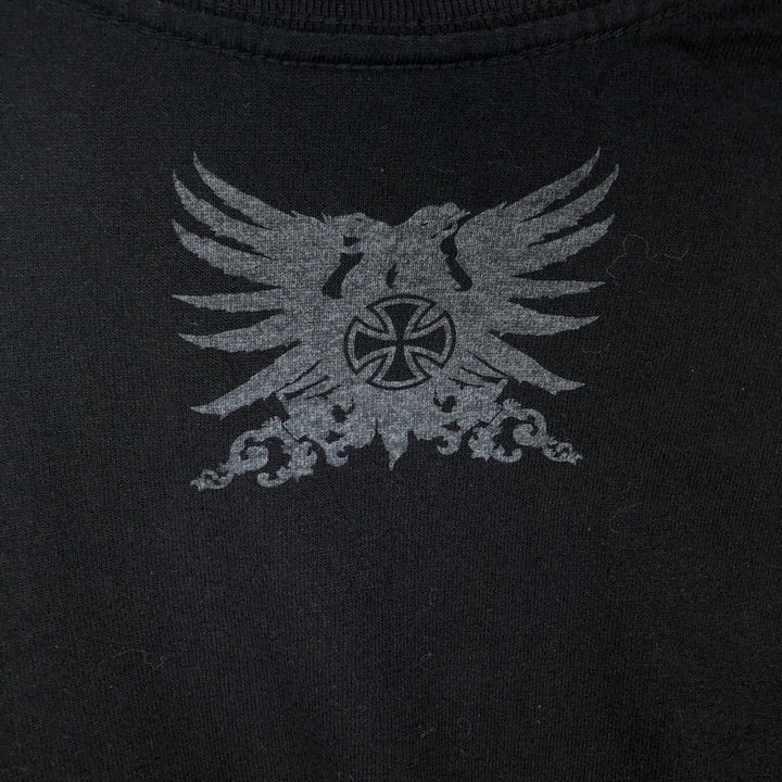 INDEPENDENT Surf Skate Print Long-Sleeve T-Shirt (Men's Size M) unclear black type Vintage Second Hand
