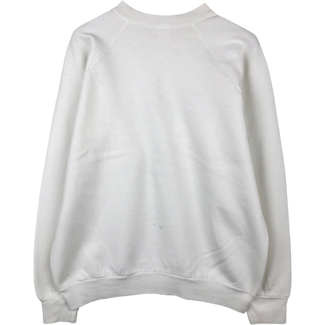 90'S Fruit of the Loom Cat Pattern Animal Sweatshirt, Men's Size L (approx.), Vintage unclear white type Vintage Second Hand