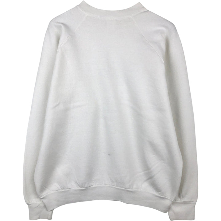 90'S Fruit of the Loom Cat Pattern Animal Sweatshirt, Men's Size L (approx.), Vintage unclear white type Vintage Second Hand