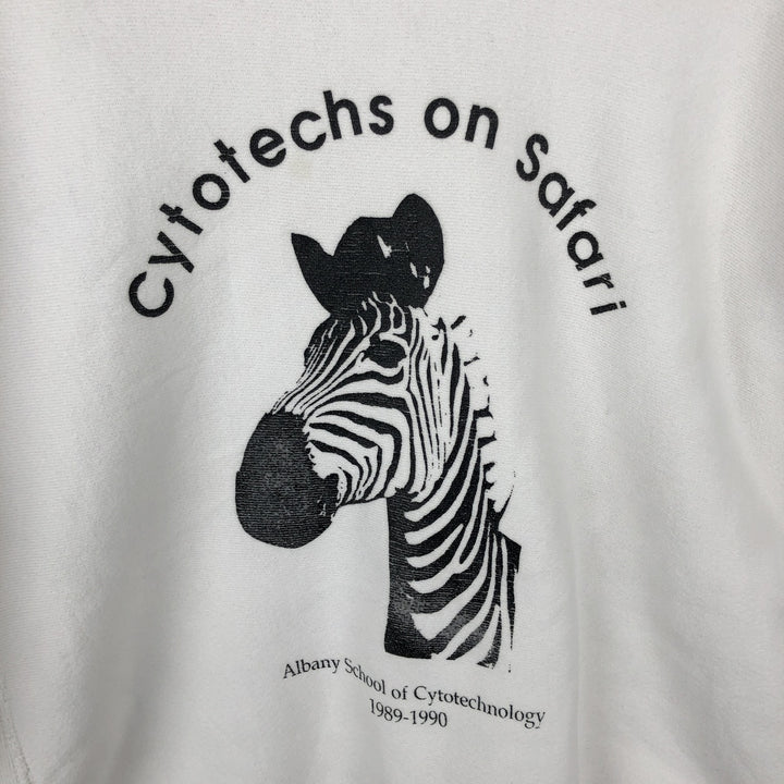 ~90'S Zebra Pattern Animal Sweatshirt, Men's Size M (Equivalent), Vintage unclear white type Vintage Second Hand