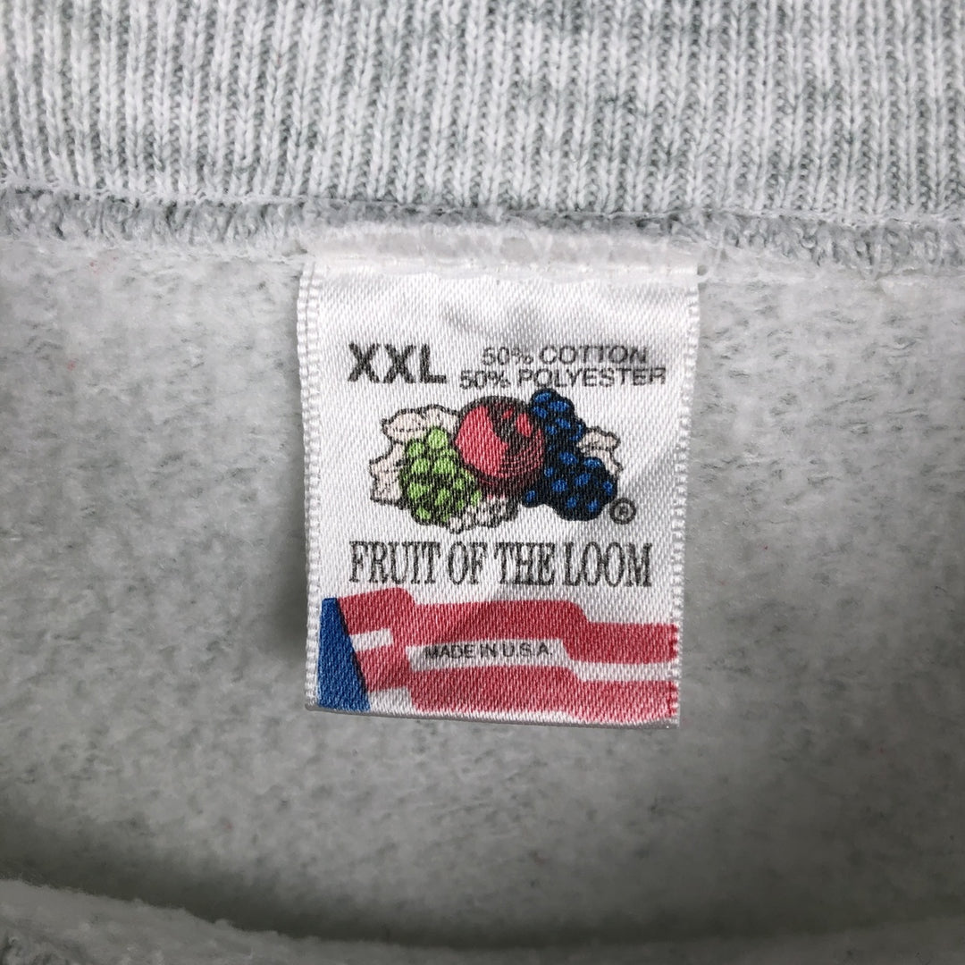 90'S Fruit of the Loom Boxer Shorts with Dog Print Animal Sweatshirt, Made in USA, Men's XXL equivalent, Vintage cotton gray type Vintage Second Hand
