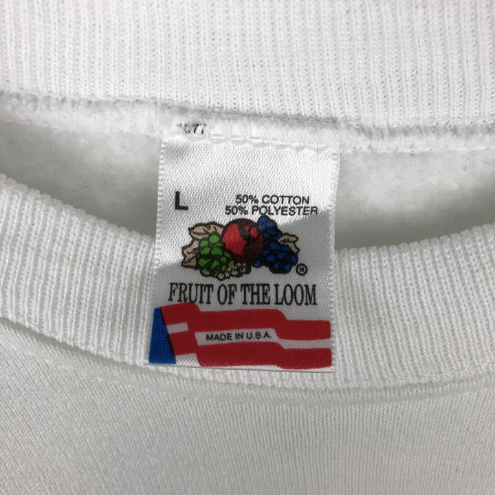 80'S Fruit of the Loom Beagle Dog Print Animal Sweatshirt, Made in USA, Men's Size L (approx.), Vintage cotton white type Vintage Second Hand
