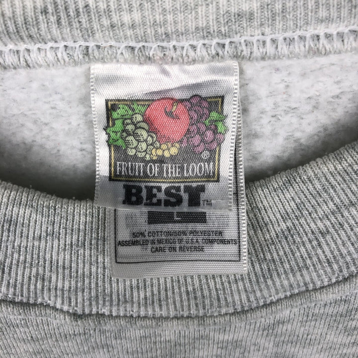 2000'S Fruit of the Loom Best Fish Print Animal Sweatshirt (Men's Size L) cotton gray type Vintage Second Hand