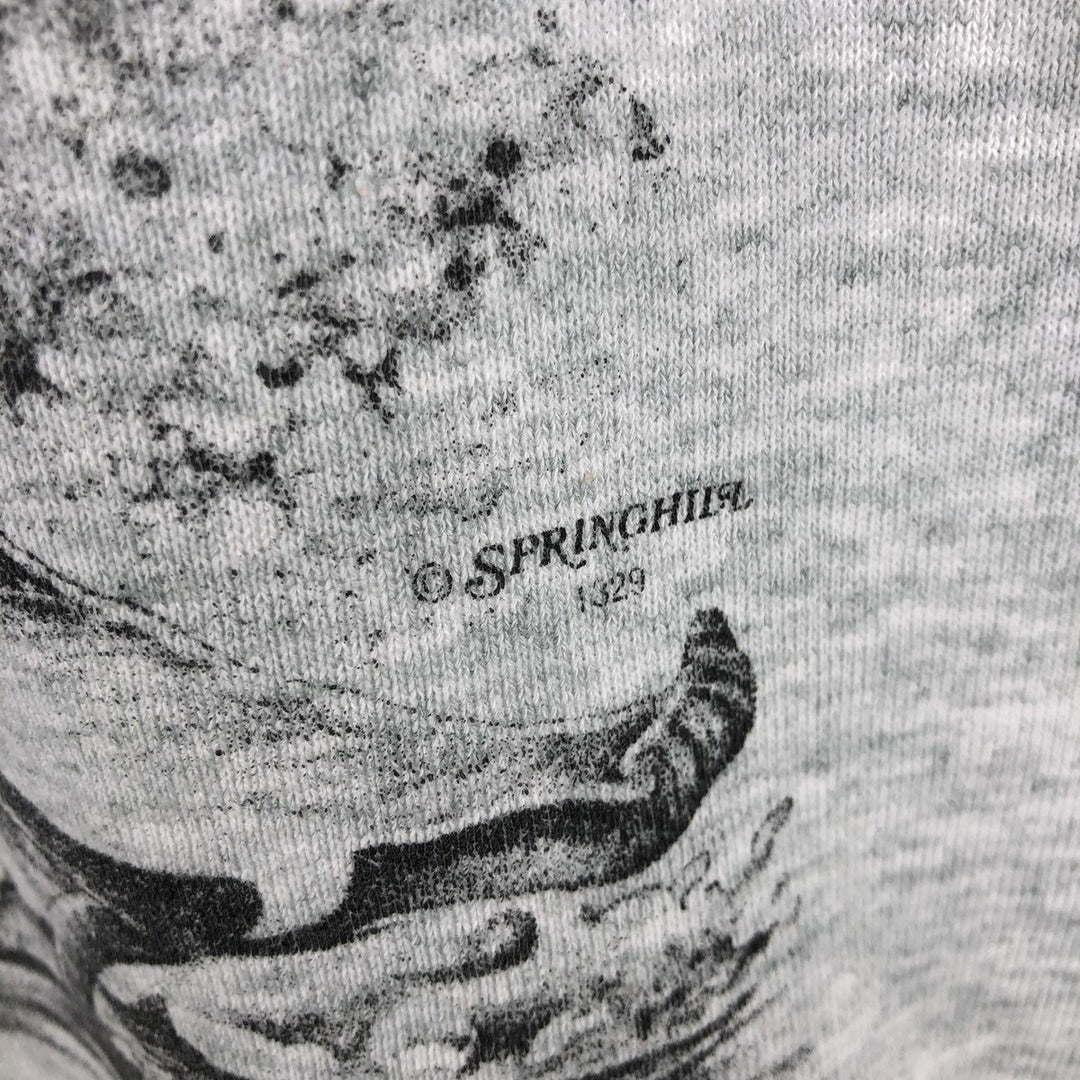 2000'S Fruit of the Loom Best Fish Print Animal Sweatshirt (Men's Size L) cotton gray type Vintage Second Hand