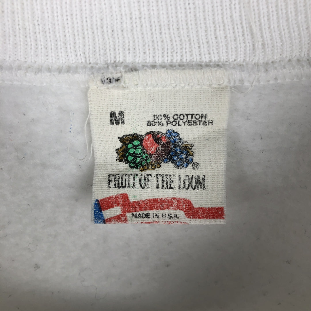 80'S Fruit of the Loom Dog Print Animal Sweatshirt, Made in USA, Men's Size M (Equivalent), Vintage cotton white type Vintage Second Hand
