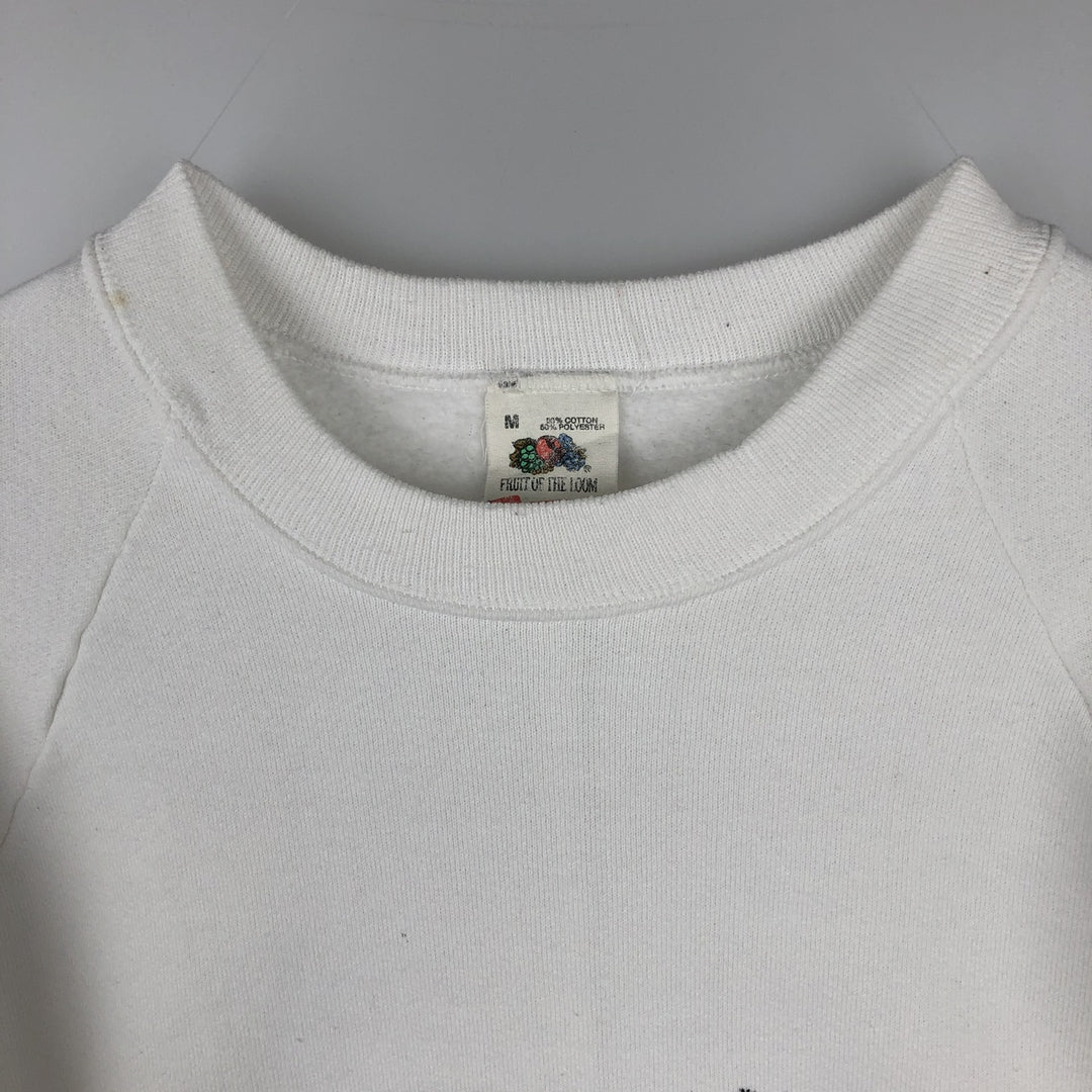 80'S Fruit of the Loom Dog Print Animal Sweatshirt, Made in USA, Men's Size M (Equivalent), Vintage cotton white type Vintage Second Hand
