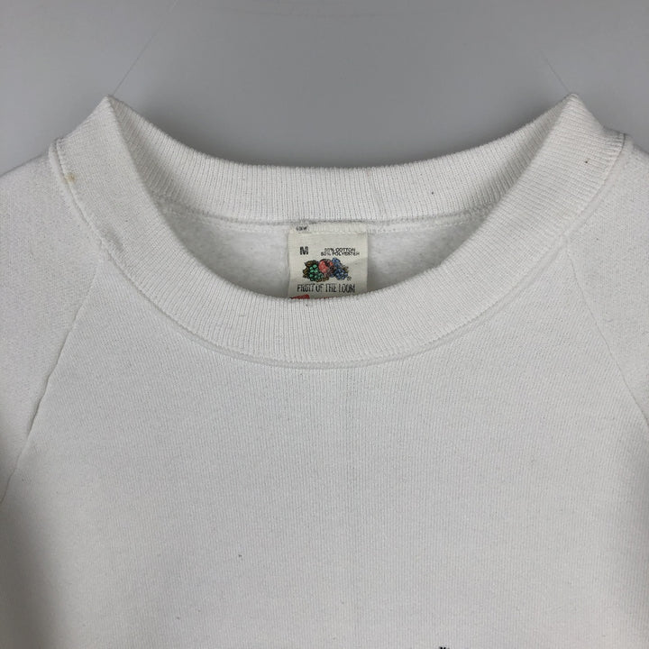 80'S Fruit of the Loom Dog Print Animal Sweatshirt, Made in USA, Men's Size M (Equivalent), Vintage cotton white type Vintage Second Hand