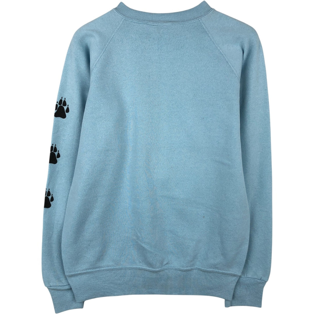 80s-90'S Bassett Walker Dog Print Animal Sweatshirt, Made in USA, Men's Size S (Equivalent), Vintage cotton Blue type light blue Vintage Second Hand
