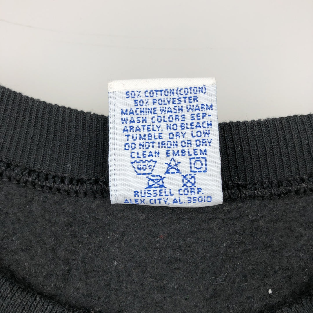 90'S Russell Lion Pattern Animal Sweatshirt, Made in USA, Men's Size L (Equivalent), Vintage cotton black type Vintage Second Hand