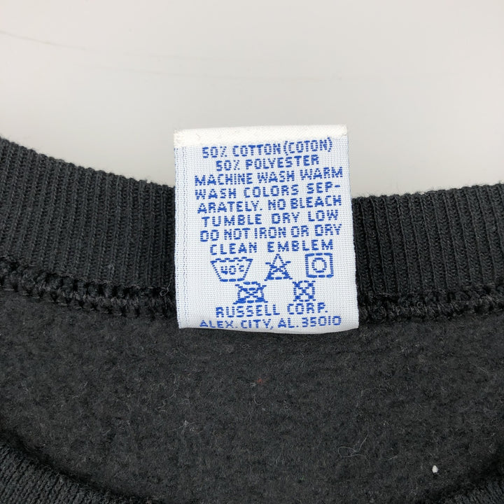 90'S Russell Lion Pattern Animal Sweatshirt, Made in USA, Men's Size L (Equivalent), Vintage cotton black type Vintage Second Hand
