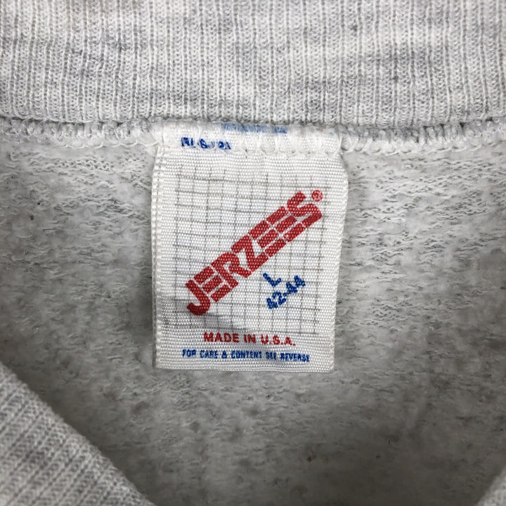 Vintage 80s-90'S Jerzees Dog Print Animal Sweatshirt Trainer Made in USA Men's L polyester gray type Vintage Second Hand