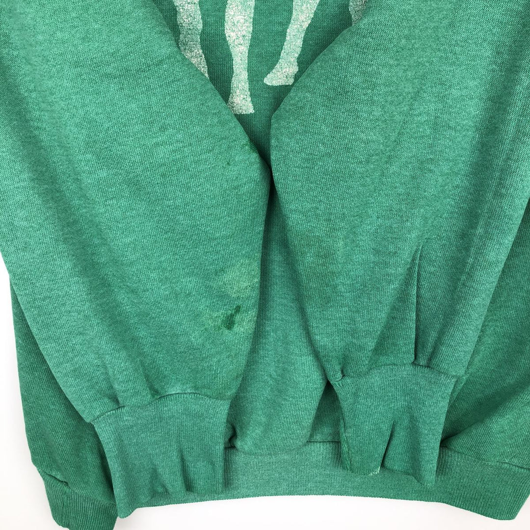 80'S SIGNAL Animal Pattern Cow Print Animal Sweatshirt, Made in USA, Men's Size L (Equivalent), Vintage polyester green type Vintage Second Hand