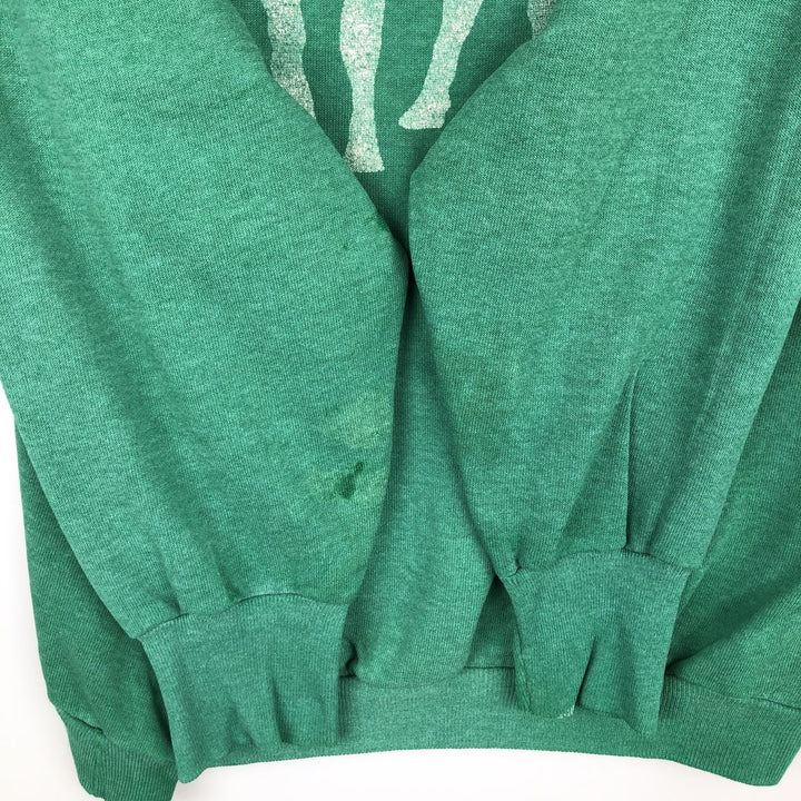 80'S SIGNAL Animal Pattern Cow Print Animal Sweatshirt, Made in USA, Men's Size L (Equivalent), Vintage polyester green type Vintage Second Hand
