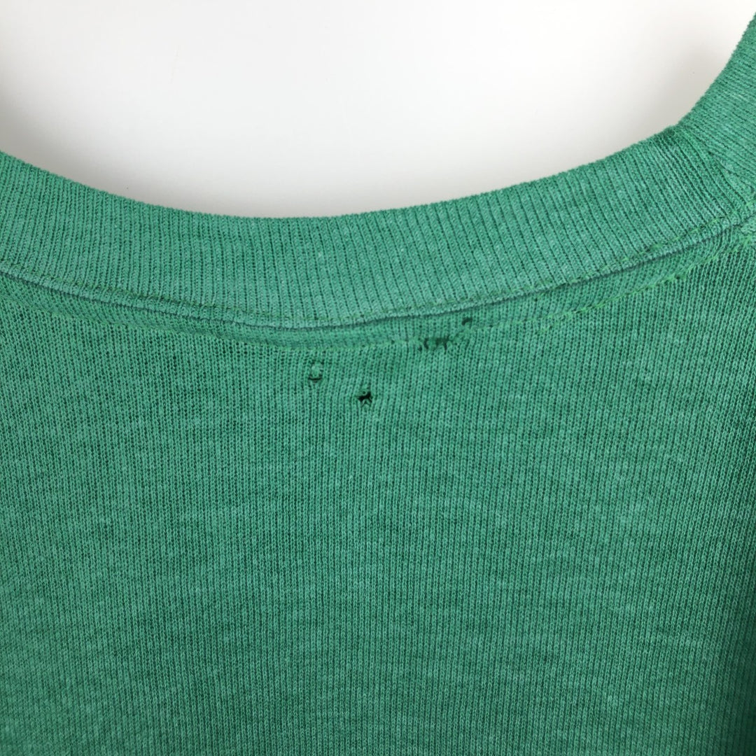 80'S SIGNAL Animal Pattern Cow Print Animal Sweatshirt, Made in USA, Men's Size L (Equivalent), Vintage polyester green type Vintage Second Hand
