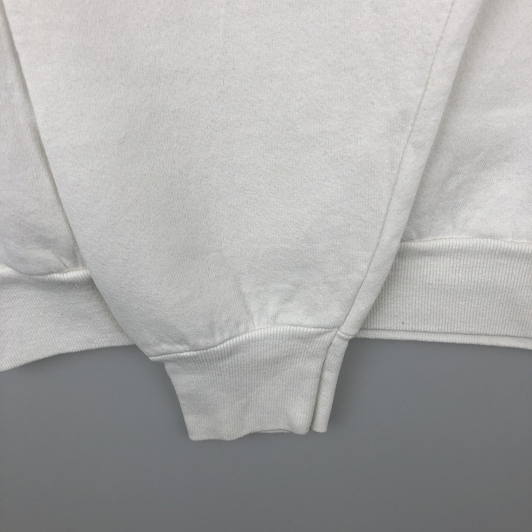 80s-90'S Fruit of the Loom dog print animal sweatshirt/trainer, made in USA, men's size L equivalent. cotton white type Vintage Second Hand