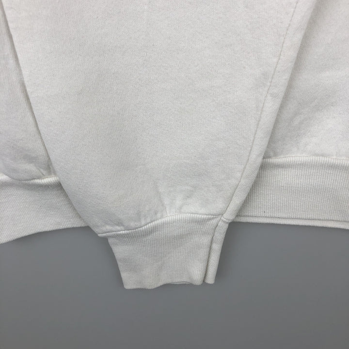80s-90'S Fruit of the Loom dog print animal sweatshirt/trainer, made in USA, men's size L equivalent. cotton white type Vintage Second Hand
