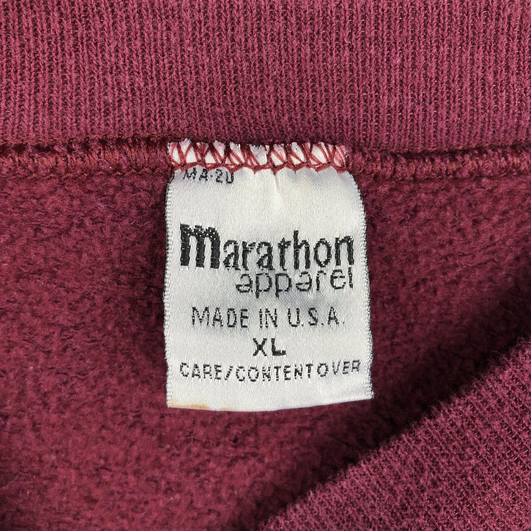 90'S Marathon Apparel Dog Print Animal Sweatshirt, Made in USA, Men's XL (approx.) Vintage cotton wine-red Vintage Second Hand
