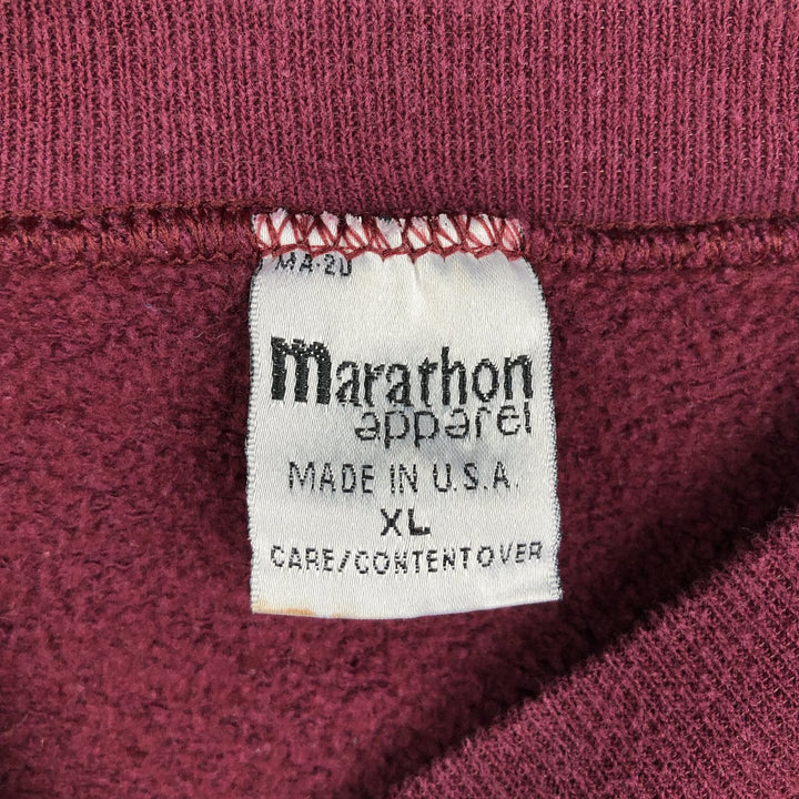 90'S Marathon Apparel Dog Print Animal Sweatshirt, Made in USA, Men's XL (approx.) Vintage cotton wine-red Vintage Second Hand