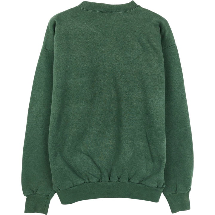 90'S TULTEX Tiger Pattern Animal Sweatshirt, Made in USA, Men's Size L (Equivalent), Vintage cotton Green type dark green Vintage Second Hand