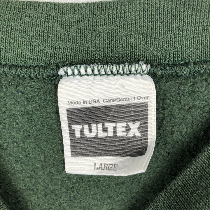 90'S TULTEX Tiger Pattern Animal Sweatshirt, Made in USA, Men's Size L (Equivalent), Vintage cotton Green type dark green Vintage Second Hand