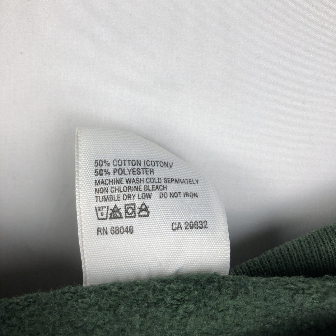90'S TULTEX Tiger Pattern Animal Sweatshirt, Made in USA, Men's Size L (Equivalent), Vintage cotton Green type dark green Vintage Second Hand
