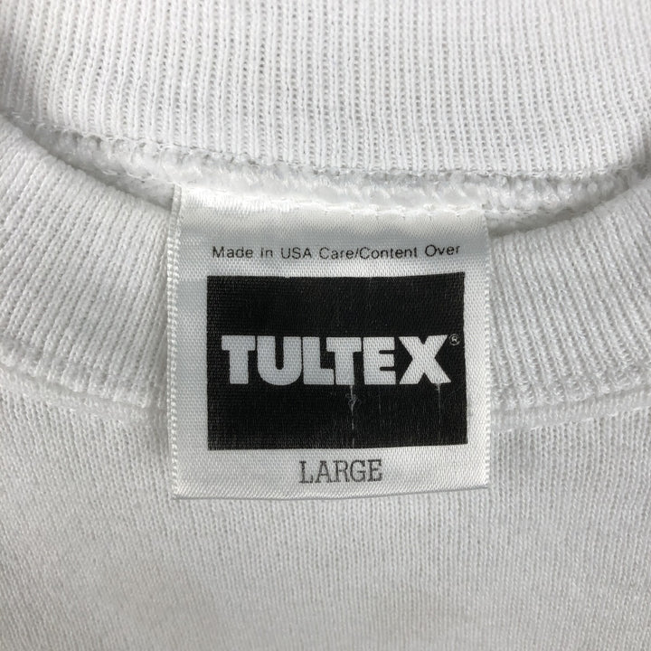80'S TULTEX Animal Sweatshirt with Dog and Cat Pattern, Made in USA, Men's Size L (Equivalent), Vintage cotton white type Vintage Second Hand