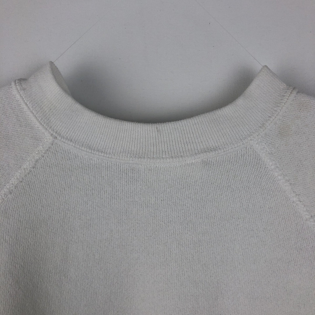 80'S TULTEX Animal Sweatshirt with Dog and Cat Pattern, Made in USA, Men's Size L (Equivalent), Vintage cotton white type Vintage Second Hand