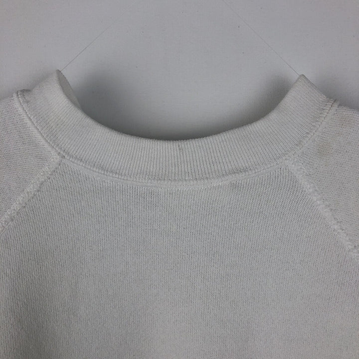80'S TULTEX Animal Sweatshirt with Dog and Cat Pattern, Made in USA, Men's Size L (Equivalent), Vintage cotton white type Vintage Second Hand