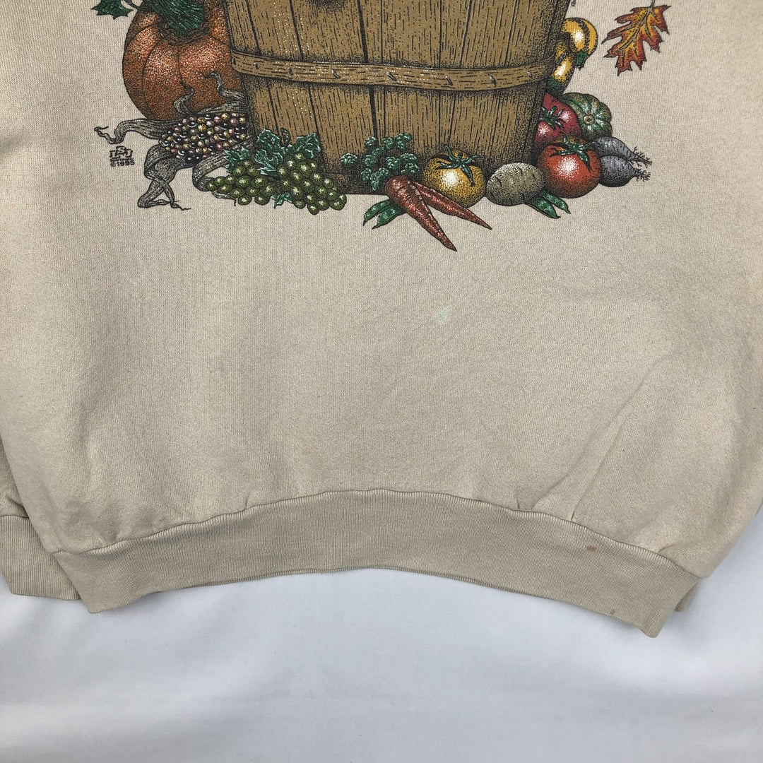 90'S Cotton Grove Dog Print Animal Sweatshirt, Men's Size M (Equivalent), Vintage cotton Beige type Vintage Second Hand