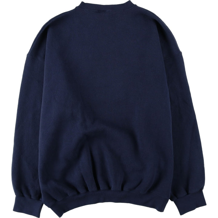 90'S Environmental Artwear, Inc. Dog Print Animal Sweatshirt, Made in USA, Men's XL (approx.) Vintage unclear navy blue type Vintage Second Hand