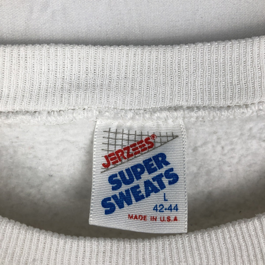 Vintage 80s-90'S Jerzees fish and animal print sweatshirt, made in the USA, size L, men's cotton white type Vintage Second Hand