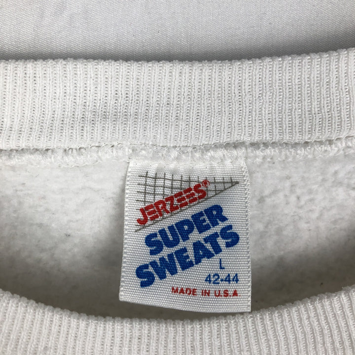 Vintage 80s-90'S Jerzees fish and animal print sweatshirt, made in the USA, size L, men's cotton white type Vintage Second Hand