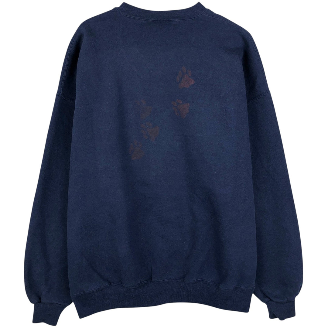 2000s- JERSEYS German Shepherd Dog Print Animal Sweatshirt (Men's XXL equivalent) unclear navy blue type Vintage Second Hand