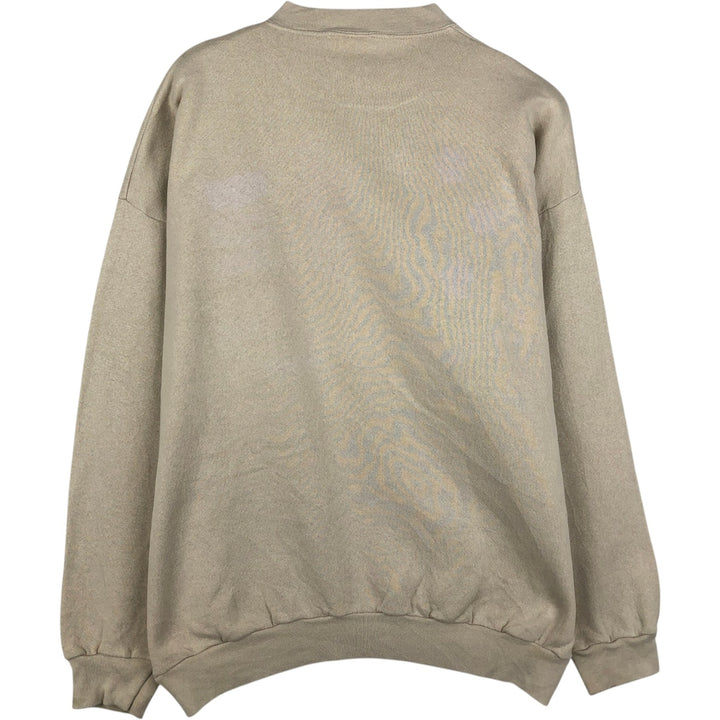 90'S Tultex MAXIMUM SWEATS Boston Terrier Dog Print Animal Sweatshirt (Men's XL equivalent) cotton Beige type Vintage Second Hand